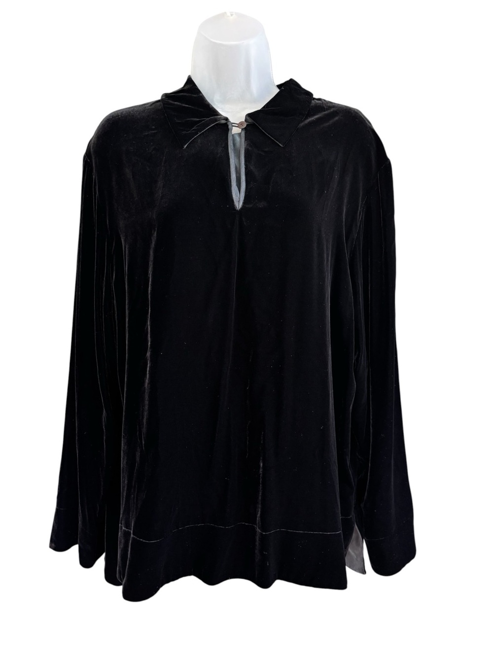 Dana B & Karen Ultra Black Velvet/Silk Tunic Cloak Vamp Goth Whimsygoth Size 8